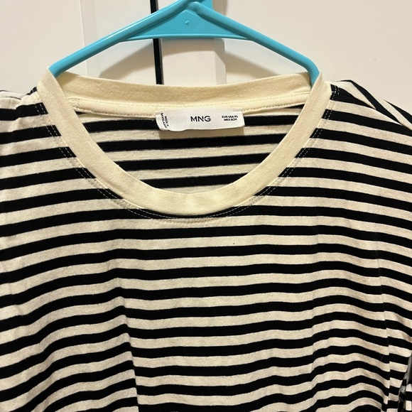 Mango Black and White Striped Long Sleeve Tee - Picture 4 of 6